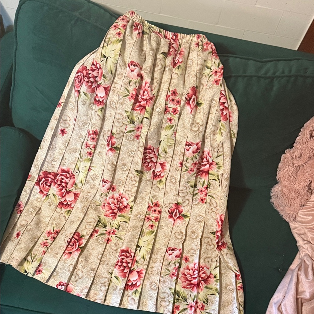 Koret Floral Dress with Red and Green Accents